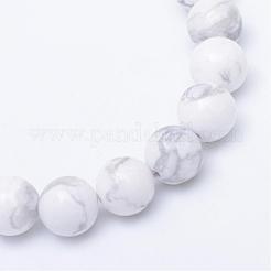 Runden natürlichen howlite Perlenstränge&nbsp;G-R345-4mm-18
