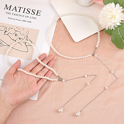 2 collier en perles d'imitation en plastique avec chaîne de corps&nbsp;NJEW-FG0001-03