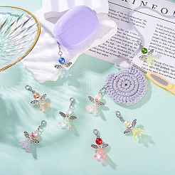 Décorations pendentif ange en perles de verre et acrylique&nbsp;HJEW-TAC0045