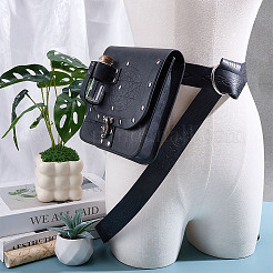 Marsupio medievale rettangolare in pelle PU con 2 bottiglia di pozione in vetro&nbsp;AJEW-WH0696-575B