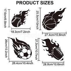 4 stücke 4 arten sport ball pet aushöhlen zeichnung malerei schablonen&nbsp;DIY-MA0004-14