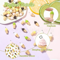 Colgantes de resina opaca 40pcs 5 colores&nbsp;RESI-CJ0005-10