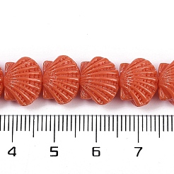 Synthetische korallengefärbte geschnitzte Perlenstränge&nbsp;X-CORA-K009-05A-02