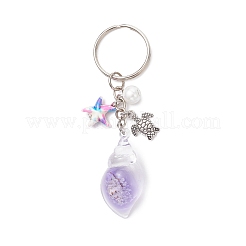 Porte-clés en alliage acrylique en forme de coquillage&nbsp;KEYC-JKC01322-03