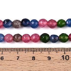 Chapelets de perles en jade blanc naturel teinté&nbsp;G-T139-6mm-60-01