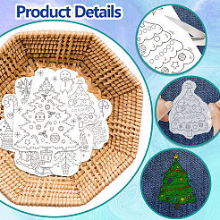 4 feuille de motifs de broderie bâton et point de 11.6x8.2 pouces&nbsp;DIY-WH0455-211