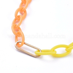 Personalisierte zweifarbige abs kunststoff kabelkette halsketten&nbsp;LS-X-NJEW-JN02825-02