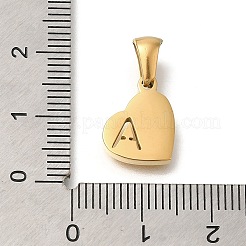 Pendentifs en forme de cœur en acier inoxydable 304 avec strass&nbsp;STAS-Z103-01G-01
