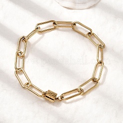 304 Edelstahl-Büroklammerkettenarmbänder für Frauen&nbsp;BJEW-K237-21G