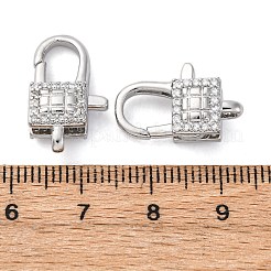 Chiusure a moschettone in ottone chiaro con zirconi cubici&nbsp;KK-Z078-43P