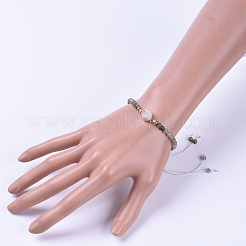 Verstellbare natürliche geflochtene Perlenarmbänder aus indischem Achat&nbsp;BJEW-JB04558-03