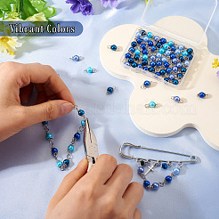 70 Stück 7 Farben Glasperlen runder Verbinder Charms&nbsp;PALLOY-TA00265