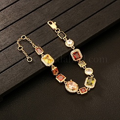 Messing-Pavé-Armbänder mit bunten Zirkonia-Gliedern&nbsp;IX3096