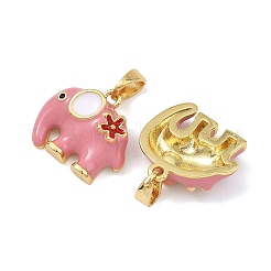 Pendentifs d'émail en laiton &nbsp;KK-T001-04G-B