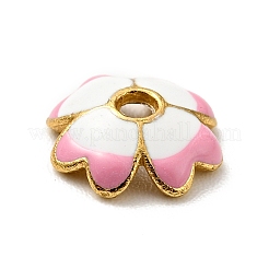 4 pétales bouchons émail en alliage de perles&nbsp;LS-FIND-G029-06G-01