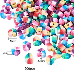 200 Stück 2 Farben handgefertigte Polymer Clay Perlen&nbsp;CLAY-SZ0001-07
