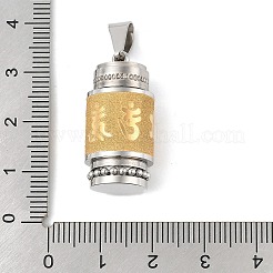 Ruota di preghiera buddista curativa ciondoli in acciaio inossidabile 304&nbsp;STAS-F168-67B-PG