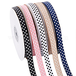 6 Rolle 6 Farben Polyester-Ripsband mit Punktemuster&nbsp;OCOR-PH0004-28