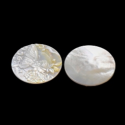 Cabochons sculptés en coquille blanche naturelle&nbsp;SHEL-G024-01C