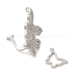 Micro pavé di ottone trasparente cubic zirconia piegato su fermagli&nbsp;KK-G505-24A-P