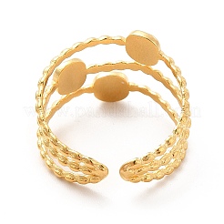 Bague de manchette carrée ouverte en acier inoxydable 304 avec placage ionique (IP)&nbsp;RJEW-F131-09G