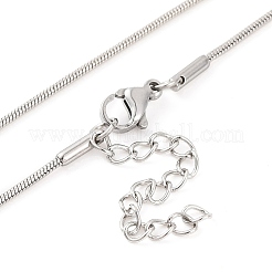 201 Edelstahl-Halsketten mit runder Schlangenkette für Damen&nbsp;NJEW-G140-06B-P-1