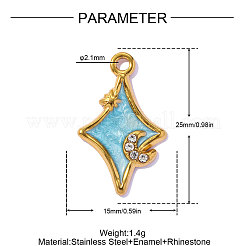304 Edelstahl-Emaille-Anhänger&nbsp;STAS-OY016-12G