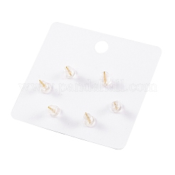 6 orecchino a perno in ottone con micro pavé di zirconi cubici trasparenti&nbsp;EJEW-S218-01G-02
