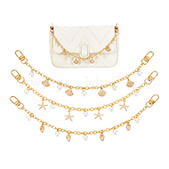 3 stücke 3 stil ozean thema legierung shell seestern charme messing ketten tasche dekorative ketten&nbsp;HJEW-PH02266