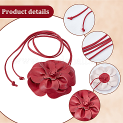 Ceintures en cuir PU à nœud floral&nbsp;AJEW-GF0014-11B