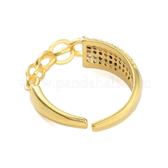 Anelli a polsino aperti con zirconi trasparenti&nbsp;RJEW-L120-006G