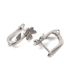 Ohrringverschluss aus Messing mit Blumenmuster&nbsp;KK-Z154-06P
