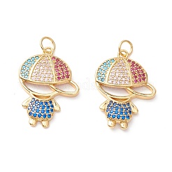 Pendenti in zirconi cubici colorati in micro pavè di ottone&nbsp;ZIRC-Z019-39G-NR