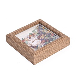 Natürliche gemischte Steinsplitter Chips Baum des Lebens mit Holz Fotorahmen Dekorationen&nbsp;DJEW-B013-04F