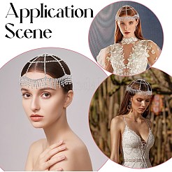 Chapeau de chaîne de cheveux de gland de strass d'alliage pour la mariée&nbsp;DIY-WH20002-18