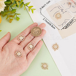 8 Stück Messing Micro Pave Clear Kubisch Zirkonia Connector Charms&nbsp;ZIRC-BBC0001-48