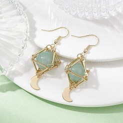 Pendientes colgantes de aventurina verde natural&nbsp;EJEW-JE05499-03