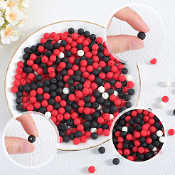 500 Stück gummierte Acrylperlen imitiert aus Silikon&nbsp;MACR-SP0001-07B