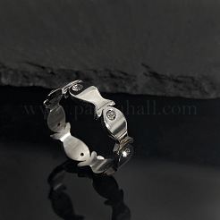 Fingerringe aus Edelstahl 304 und Kristallstrass für Damen&nbsp;WG74874-01