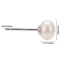 Anlaufgeschützte Perlen-Kugel-Ohrstecker&nbsp;X-EJEW-Q701-01A
