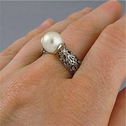Messing mit Kunststoffperlen-Fingerringen&nbsp;FS-WG3AF2F-05