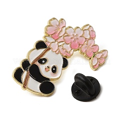 Épingles en émail panda et fleurs de cerisier&nbsp;FIND-E050-01C-G