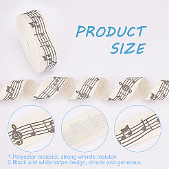 Nastro in poliestere con stampa di note musicali&nbsp;OCOR-WH0091-25