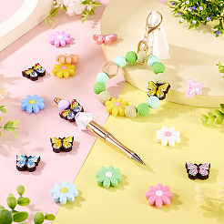 Blumen- und Schmetterlings-Sets aus PVC- und Silikonperlen&nbsp;FIND-TA0007-96