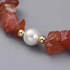 Bracciali con perline di agata rossa naturale / corniola&nbsp;BJEW-JB04933-05