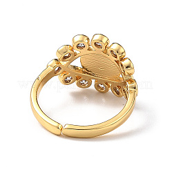 Offener Bunte Malerei-Evil-Eye-Manschettenring mit klarem Zirkonia&nbsp;RJEW-L104-03G