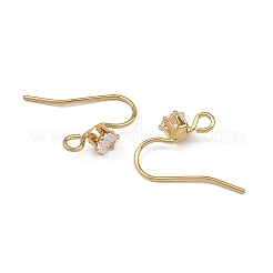 Componenti per orecchini Shegrace in ottone con pavé di zirconi cubici&nbsp;XGRQ4S645-743G
