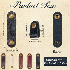 30 pz. 5 organizzatori di cordini in pelle bovina colorati&nbsp;AJEW-CL0002-34