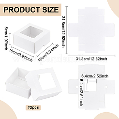 Quadratische Geschenkboxen aus Kraftpapier zur Aufbewahrung&nbsp;CON-WH0095-100B-01