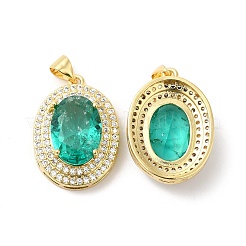 Colgantes de circonita cúbica micro pavé de latón chapado en oro real de 16 quilates&nbsp;ZIRC-L103-061G
